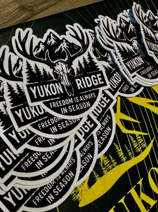 3" Yukon Ridge "Freedom is Always in Season" vinyl sticker