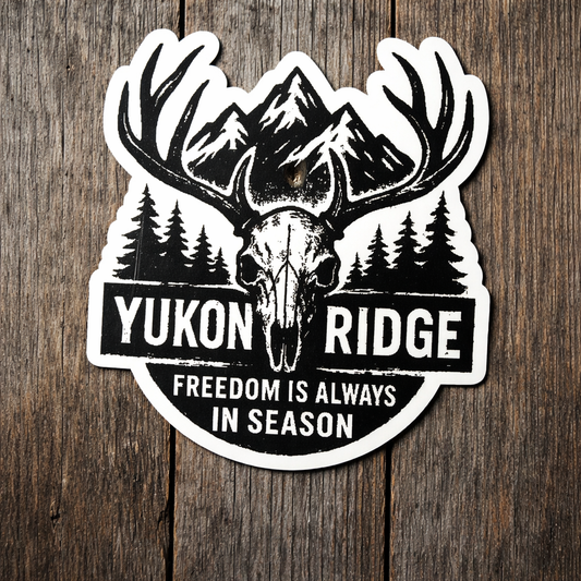 3" Yukon Ridge "Freedom is Always in Season" vinyl sticker